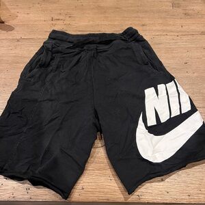 Nike Athletic Shorts with Bold Logo - Black/White
